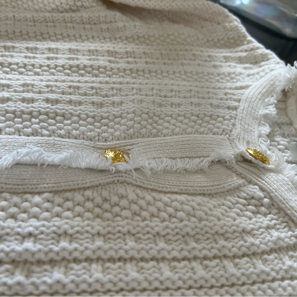 Tahari sweater/ knit white blazer - Picture 6 of 16